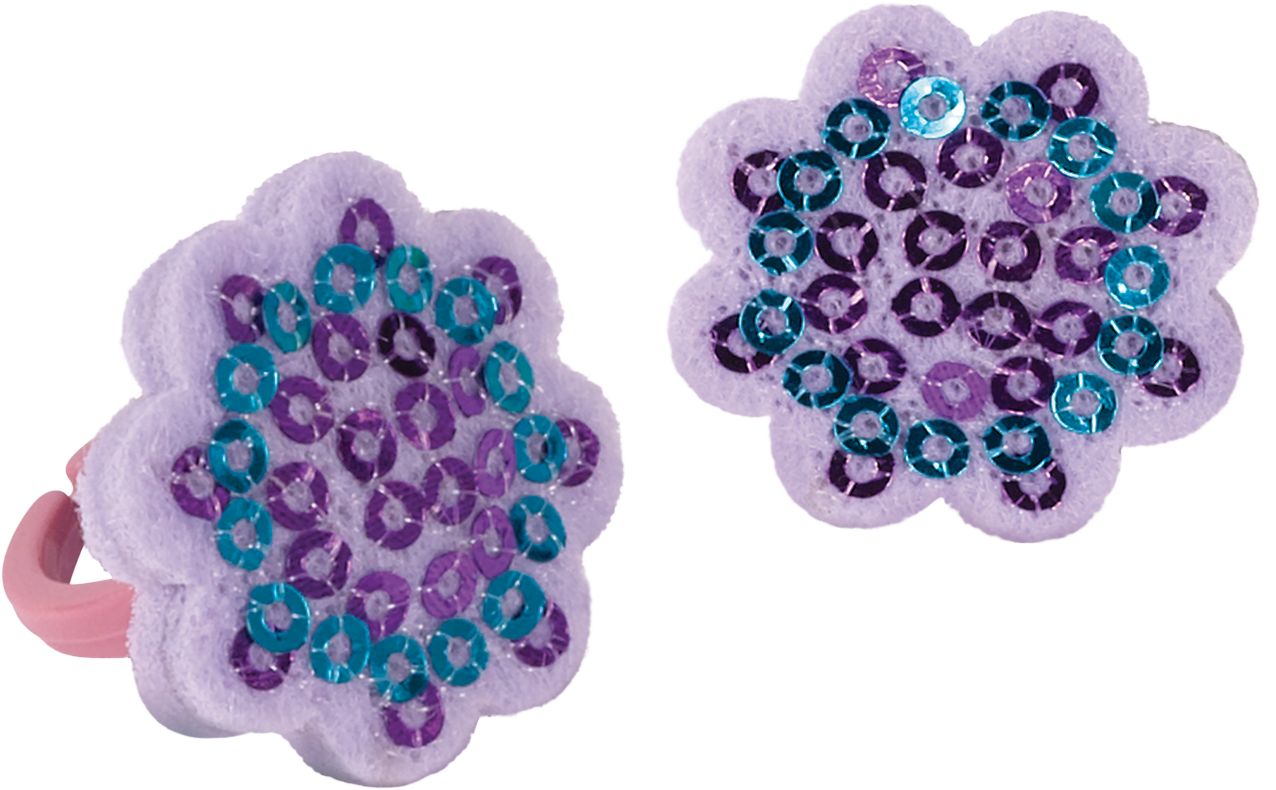 Llama Fun Sequin Rings for Birthday Party Favours, Purple, 8-pk Composite_or_Mixed