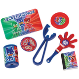 PJ Masks "Secret HQ Pass" Catboy/Owlette/Gekko Mega Mix Party Favour Pack, Red/Green/Blue, 48-pk, for Birthday/Party Favour Overhead_Flat