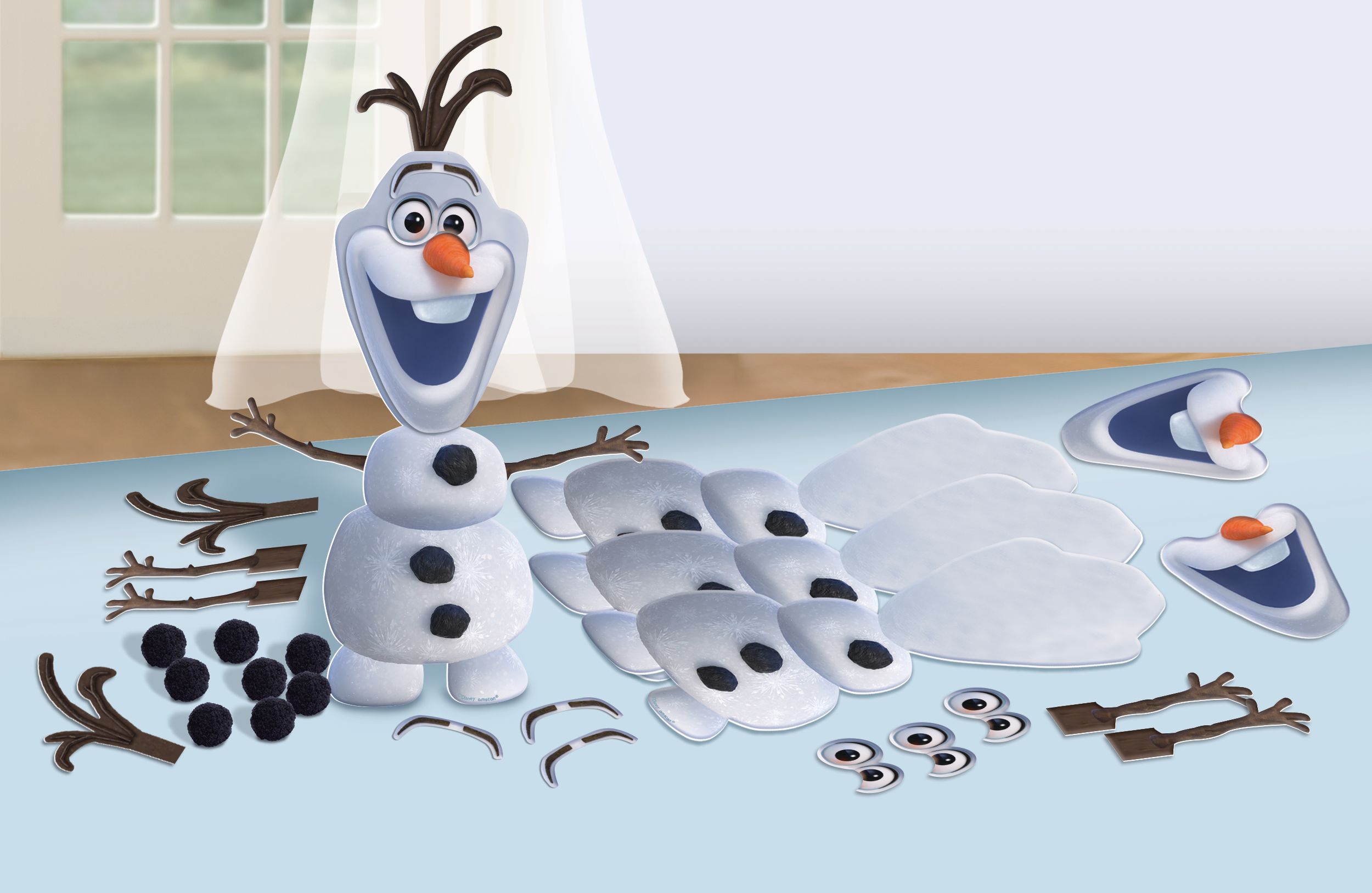 Trousse de bricolage Olaf pour fête d'anniversaire Disney La Reine des  neiges 2, pour 4 personnes, 3 ans et plus