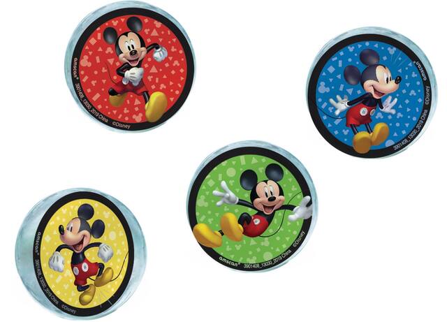 Disney Mickey Mouse Forever Bounce Balls for Birthday Party Favours, 4-pk Composite_or_Mixed