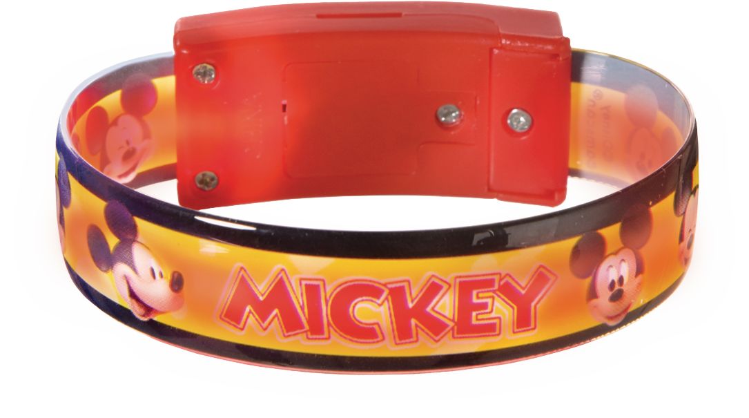 Bracelets lumineux Disney Mickey Mouse, rouge, taille unique, paq. 4, cadeaux-surprises à porter pour les anniversaires Front_Elevated