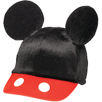 Disney Mickey Mouse Baseball Hat with Ears, Red/Black, One Size, Wearable Costume Accessory for Halloween Front_Angled_Left