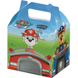 Nickelodeon PAW Patrol Chase & Marshall Square Treat Party Boxes, Blue/Red, 5.5-in, 8-pk, for Birthday Party Front_Three_Fourths_Angled_Left