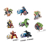 Disney Marvel Avengers Hulk/Iron Man/Black Panther Assorted Temporary Tattoos, Multi-Coloured, 8-pk, Wearable Favours  for Birthdays Front_Flat
