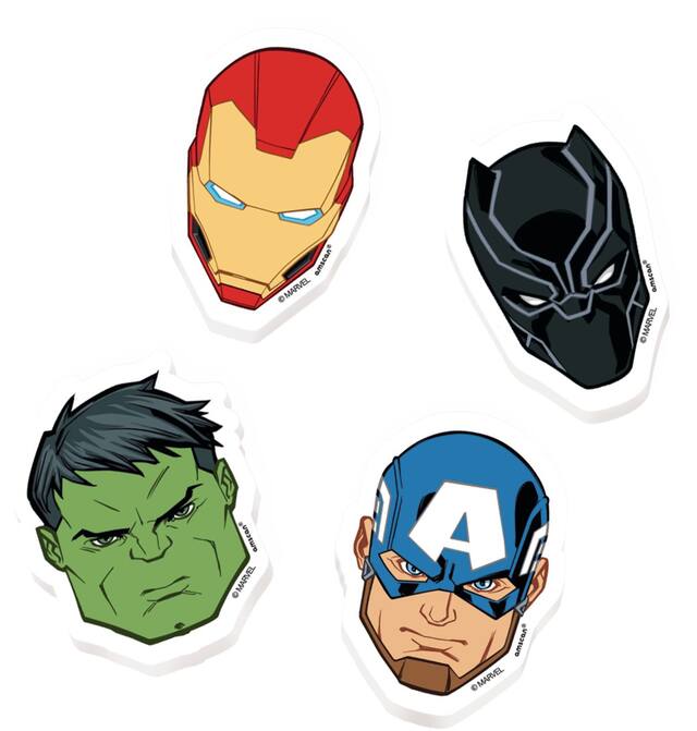 Marvel Powers Unite Erasers for Birthday Party Favours, 8-pk, Ages 3+ Composite_or_Mixed