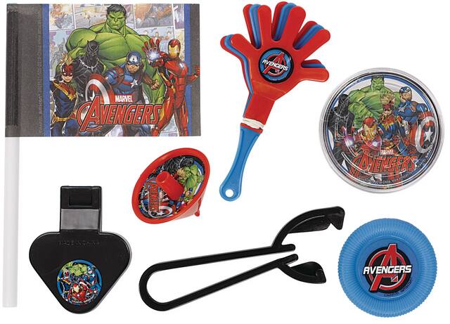 Disney Marvel Avengers Hulk/Iron Man/Black Panther Mega Mix Party Favour Pack, Red/Blue, 48-pk, for Birthday/Party Favour Composite_or_Mixed