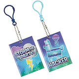 Battle Royal "Storm The Party" Clip-On Keychains, Blue, 8-pk, for Birthday/Party Favour Overhead_Flat