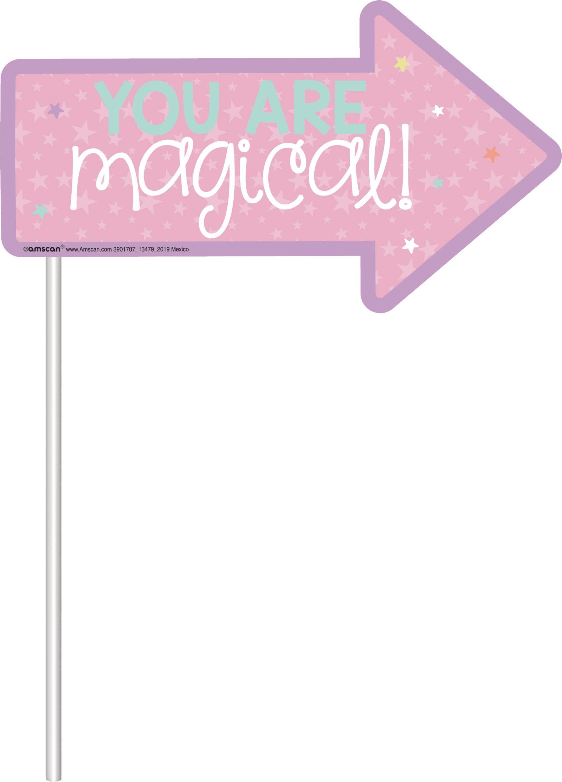 Unicorn Party Photo Prop Kit Birthday Decorations, 13-pc Front_Flat