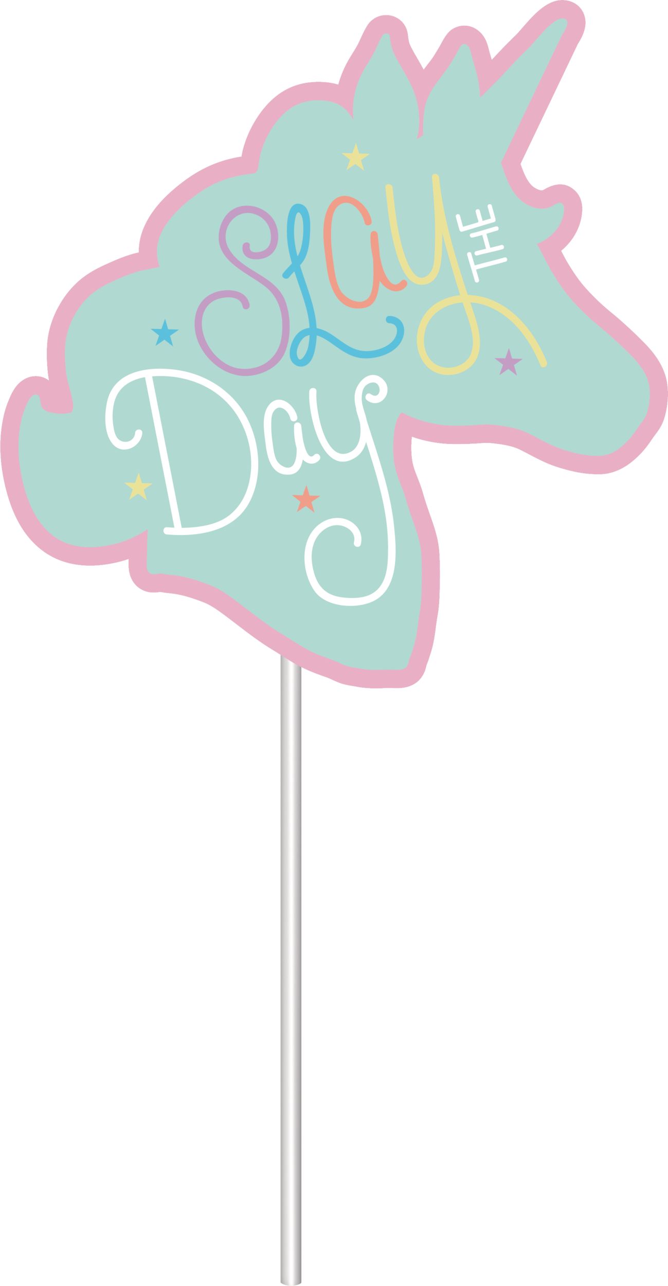 Unicorn Party Photo Prop Kit Birthday Decorations, 13-pc Front_Flat