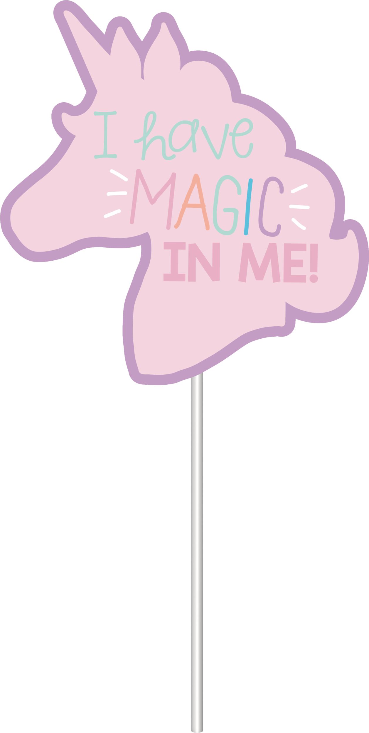 Unicorn Party Photo Prop Kit Birthday Decorations, 13-pc Front_Flat