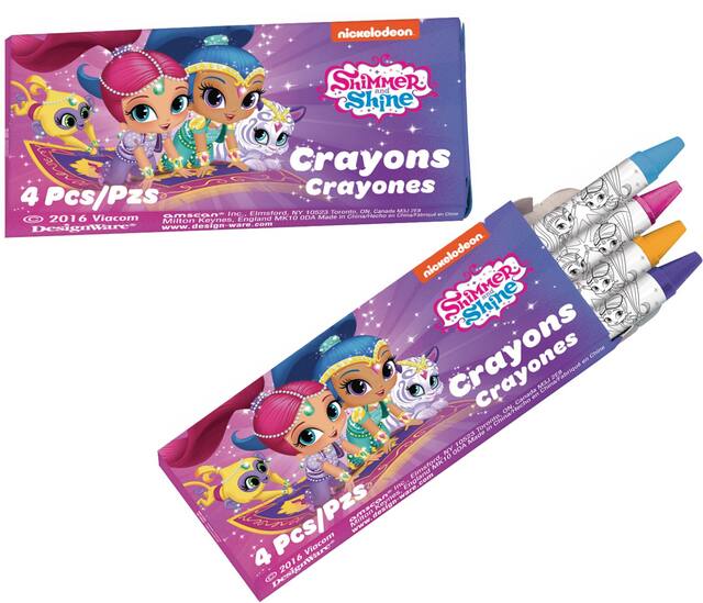 Shimmer & Shine Crayon Boxes for Birthday Party Favours, 12-pk Overhead_Flat