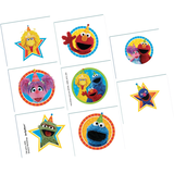 Tatouages temporaires cadeau-surprise Sesame Street faciles à appliquer, paq. 8, 4 ans et plus Overhead_Flat