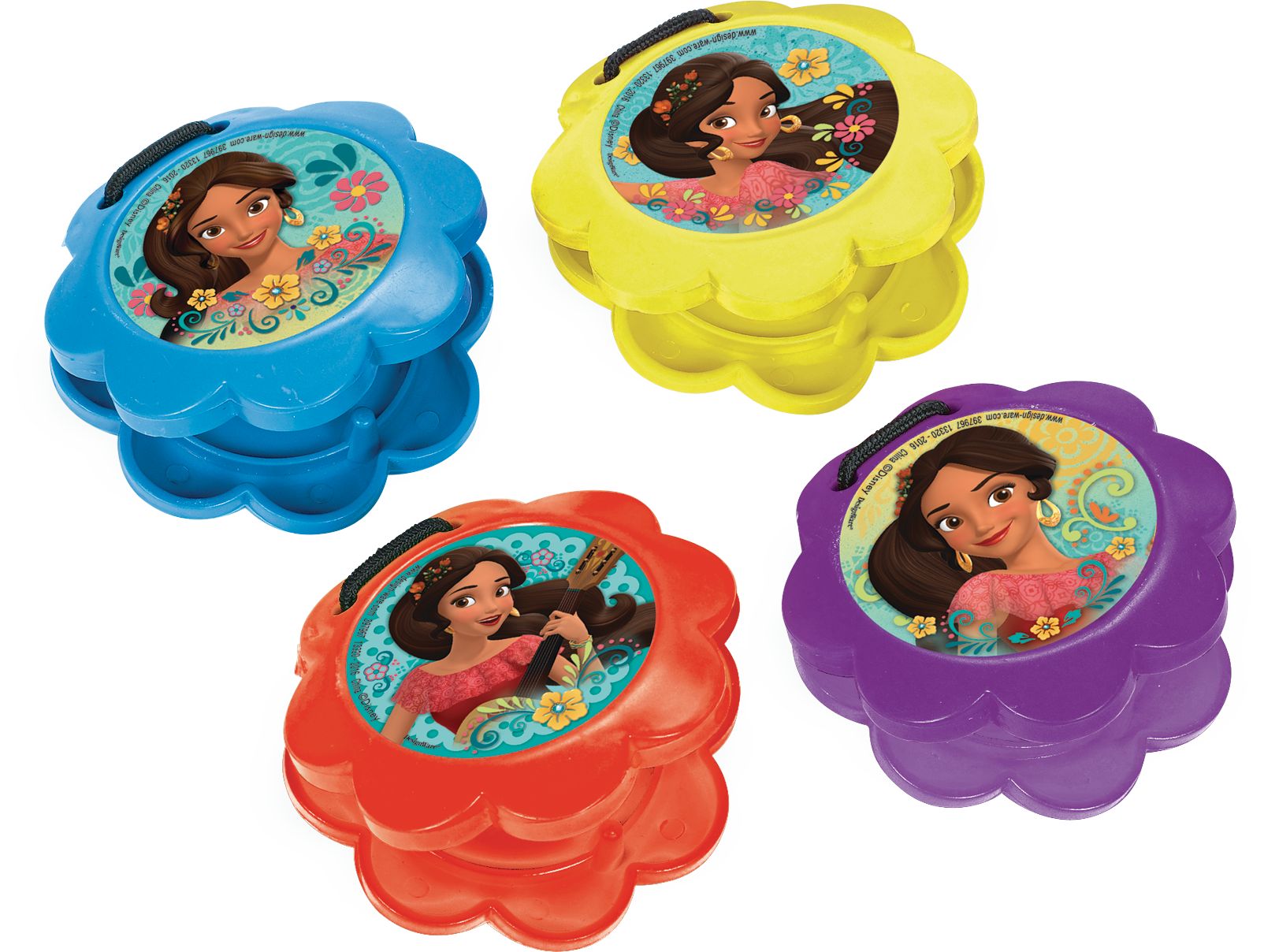 Disney Elena of Avalor Castanets for Birthday Party Favours, 12-pk Overhead_Plunge