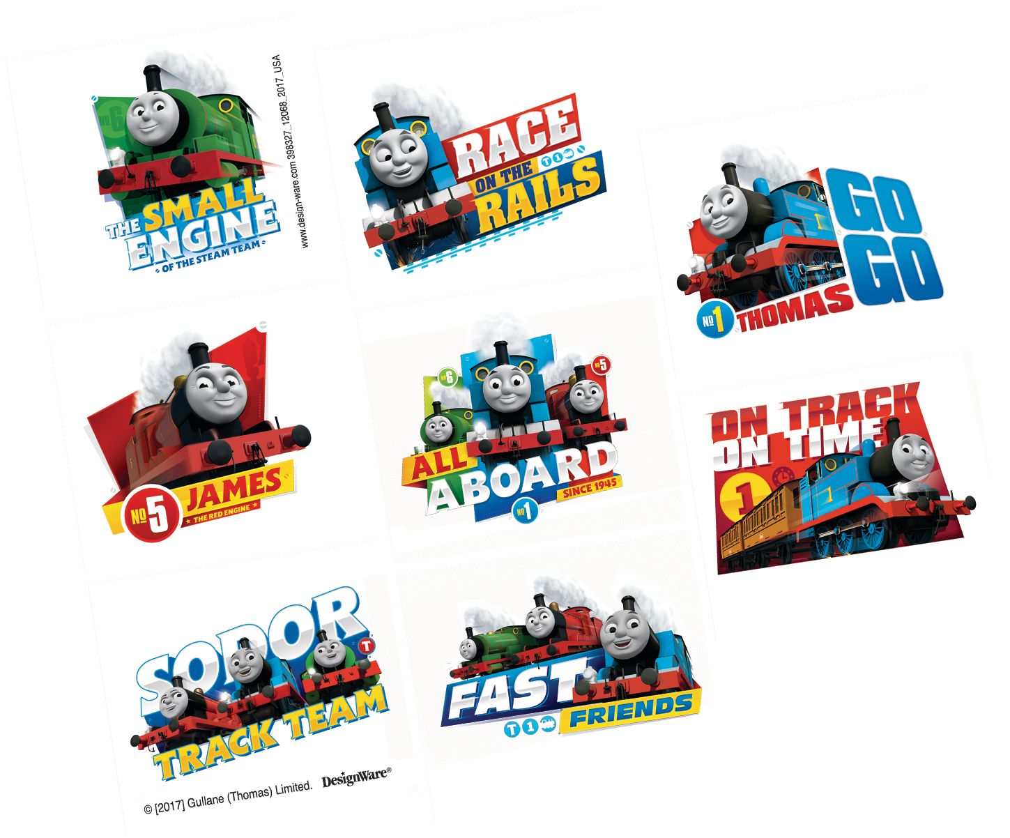 Thomas the Tank Engine Easy to Apply Party Favour Tattoos, 8-pc Overhead_Flat