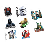 Star Wars Easy to Apply Temporary Party Favour Tattoos, 8 pc, Ages 4+ Overhead_Flat
