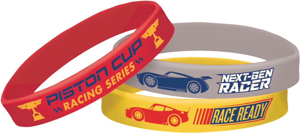 Disney Cars 3 Wristbands for Birthday Party Favours, 6ct, Ages 3+ Front_Elevated