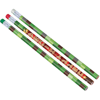 Pixelated Pencils for Birthday Party Favours, 12-pk Overhead_Flat