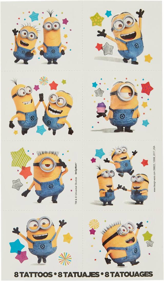 Feuille de tatouages Les Minions Front_Flat