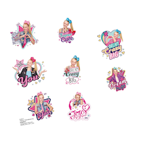 Nickelodeon JoJo Siwa "Super Cute" Assorted Temporary Tattoos, Multi-Coloured, 8-pk, Wearable Favours  for Birthdays Overhead_Flat