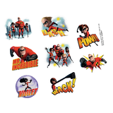 Disney Incredibles 2 Tattoos for Birthday Party Favours, 1 Sheet Overhead_Flat