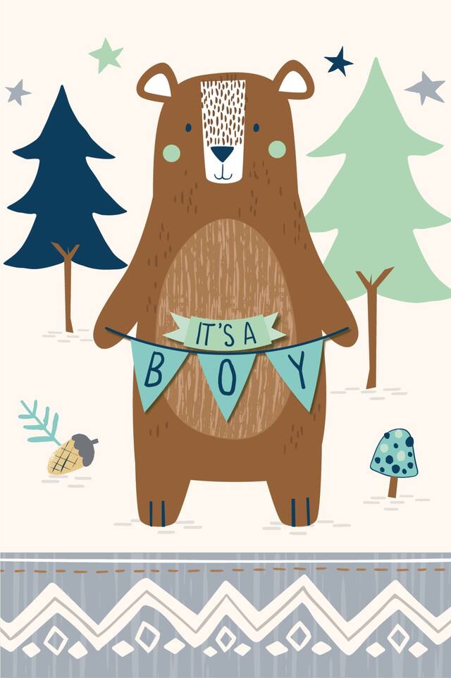 Décoration de buffet Fête pour bébé, Can Bearly Wait, paq. 23 Front_Flat