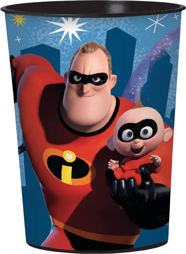 Gobelet à surprises pour fête d'anniversaire, Disney Les Incroyables 2, 16 oz Front_Elevated