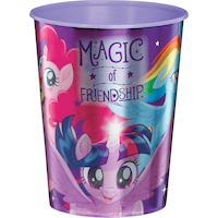 Gobelet à surprises pour fête d'anniversaire métallique, Mon petit poney, mauve, 16 oz Front_Elevated