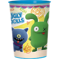 Ugly Dolls Plastic Reusable Favour Cup, Blue/Green, 16-oz, for Birthday Party Front_Flat