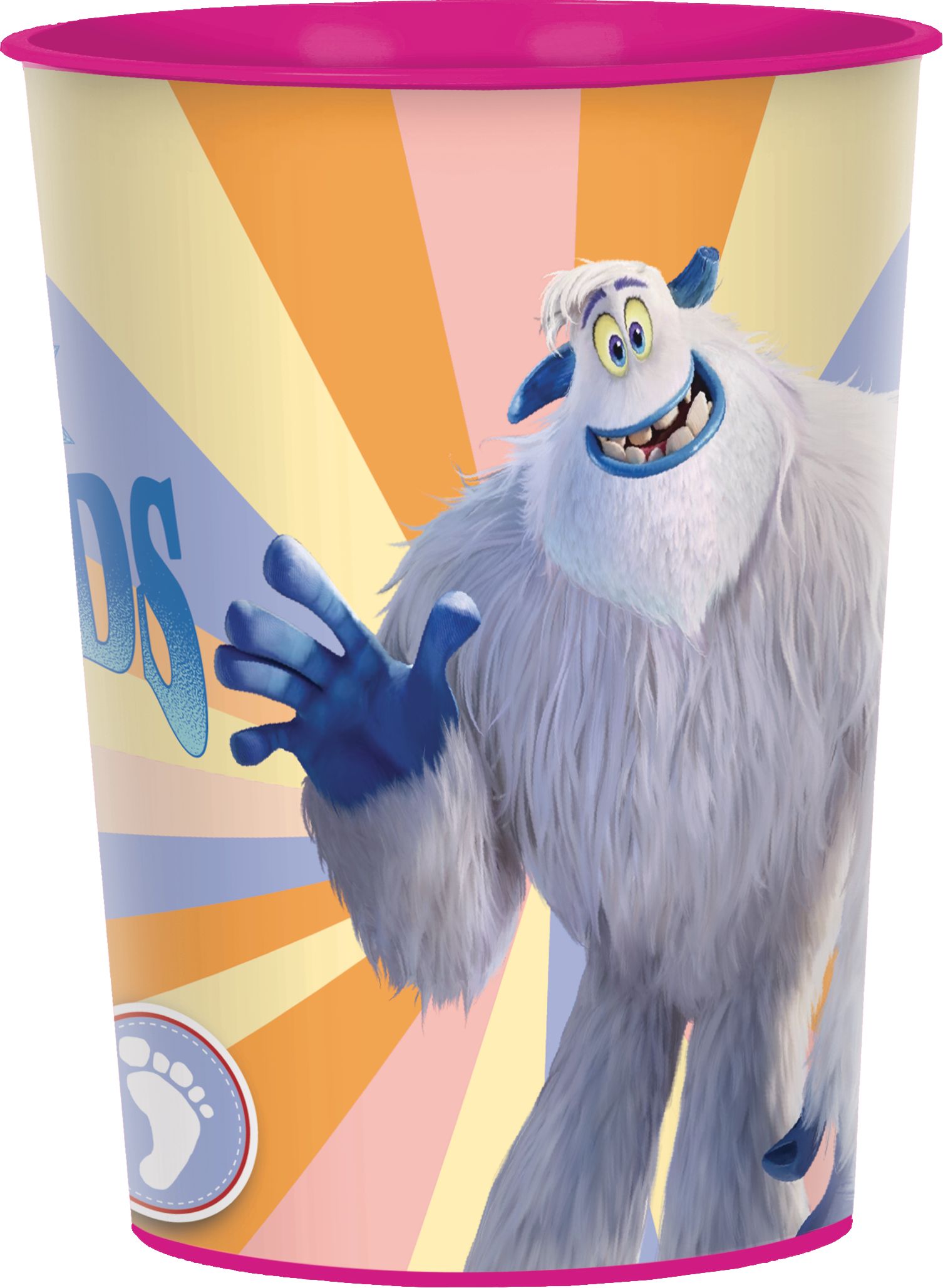 Smallfoot Plastic Reusable Favour Cup, Multi-Coloured, 16-oz, for Birthday Party Front_Elevated