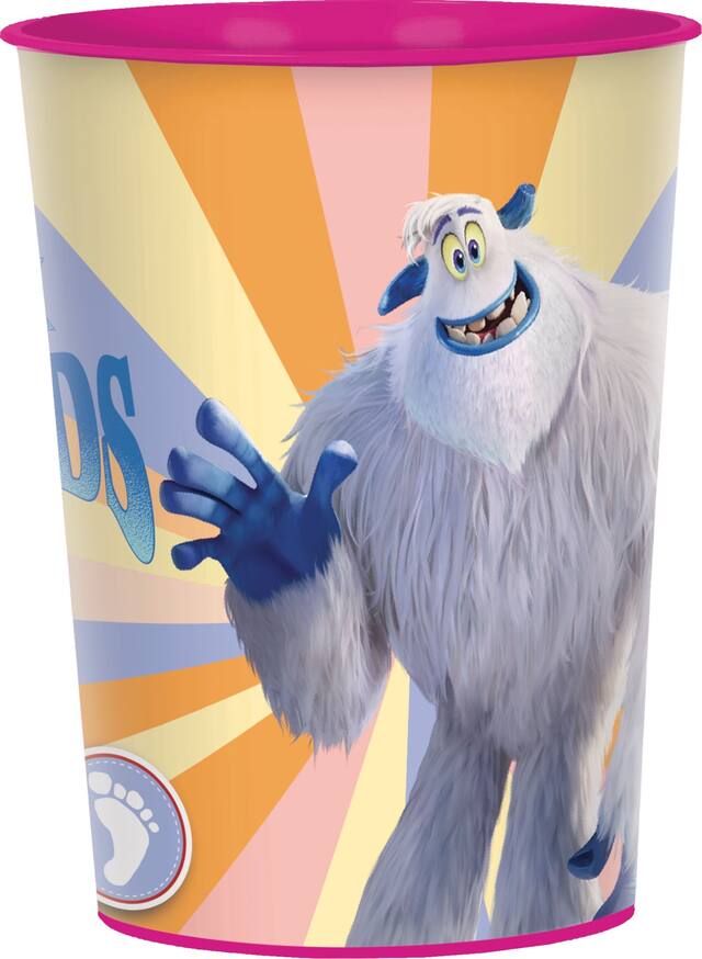 Smallfoot Plastic Reusable Favour Cup, Multi-Coloured, 16-oz, for Birthday Party Front_Elevated