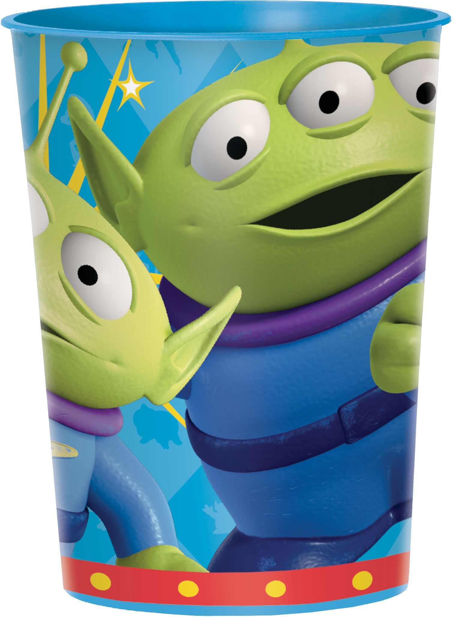 Disney Pixar Toy Story Plastic Reusable Favour Cup, Green/Blue, 16-oz, for Birthday Party Front_Flat
