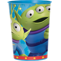 Disney Pixar Toy Story Plastic Reusable Favour Cup, Green/Blue, 16-oz, for Birthday Party