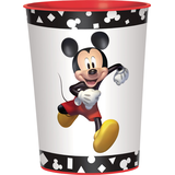 Disney Mickey Mouse Plastic Reusable Favour Cup, Black/White, 16-oz, for Birthday Party Front_Elevated