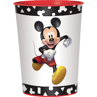 Disney Mickey Mouse Plastic Reusable Favour Cup, Black/White, 16-oz, for Birthday Party