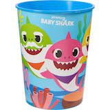 Baby Shark Plastic Reusable Favour Cup, Blue, 16-oz, for Birthday Party Front_Elevated