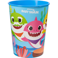 Baby Shark Plastic Reusable Favour Cup, Blue, 16-oz, for Birthday Party