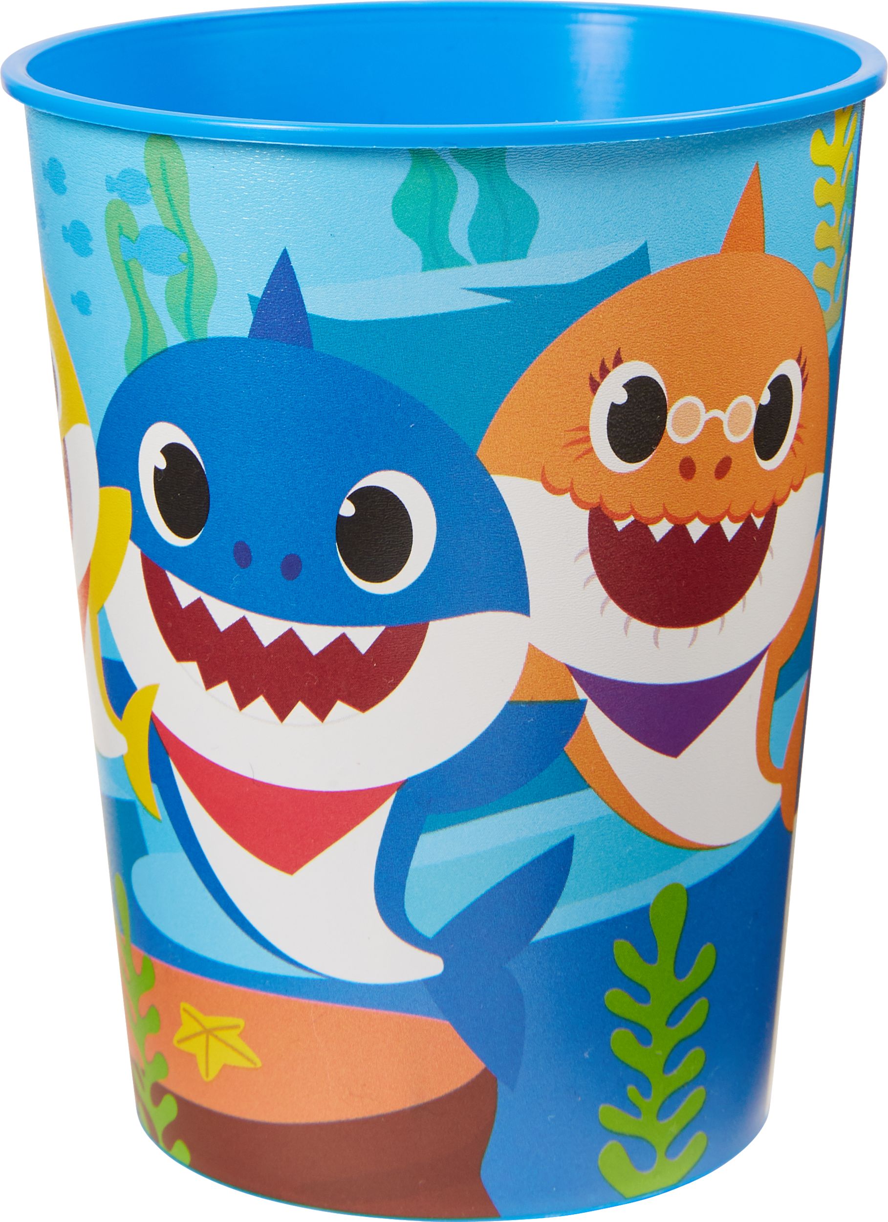 Baby Shark Plastic Reusable Favour Cup, Blue, 16-oz, for Birthday Party Front_Elevated