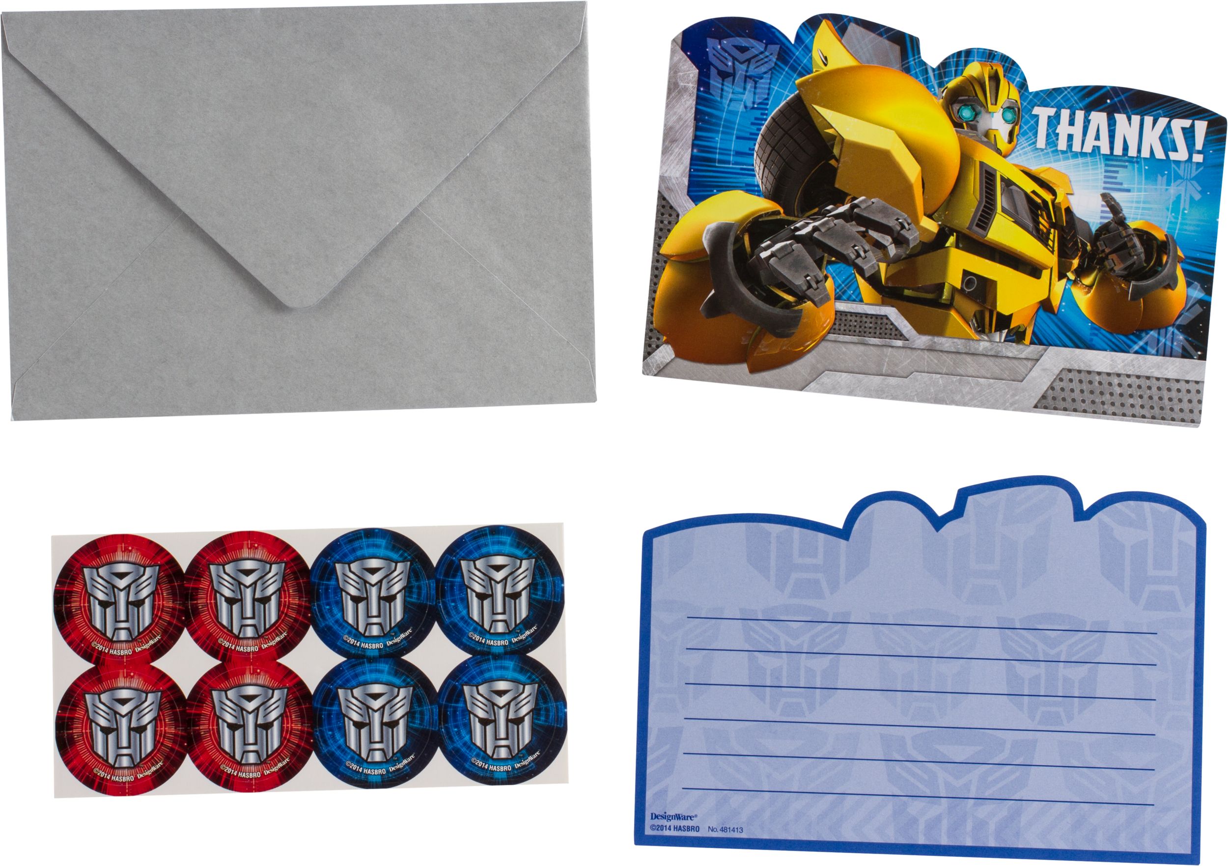 Transformers Birthday Party Thank You Notes 8-pk Composite_or_Mixed