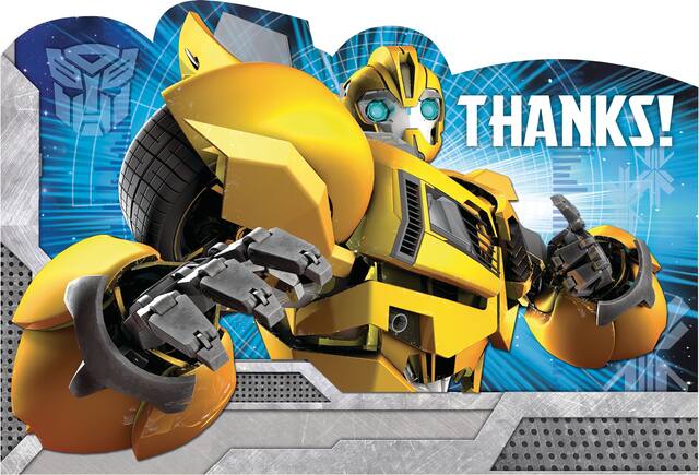Transformers Birthday Party Thank You Notes 8-pk Front_Flat