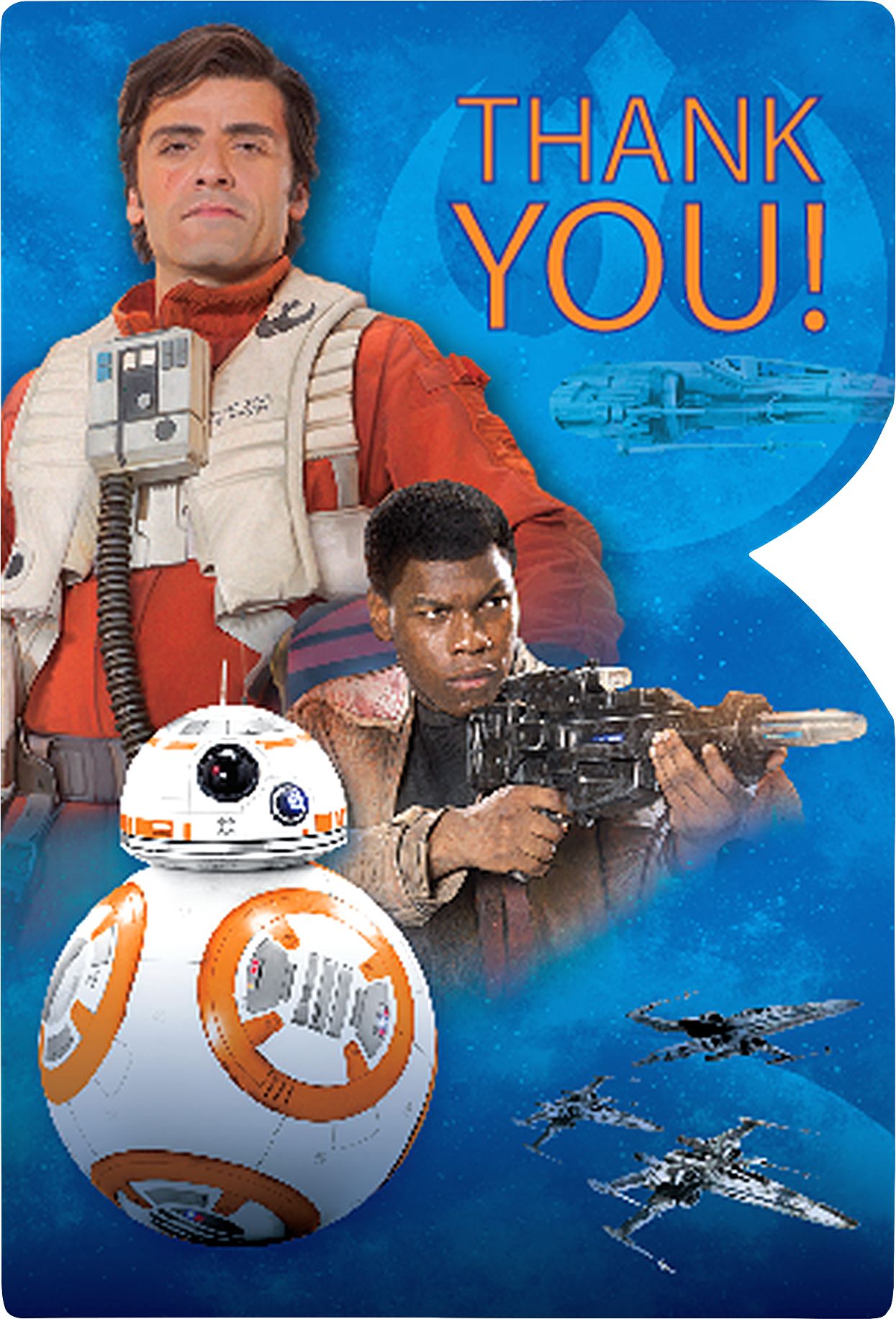 Cartes de remerciement Star Wars 7 Le Réveil de la Force, paq. 8 Back_Flat