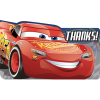 Cartes de remerciement pour fête d'anniversaire Disney Les bagnoles 3, paq. 8