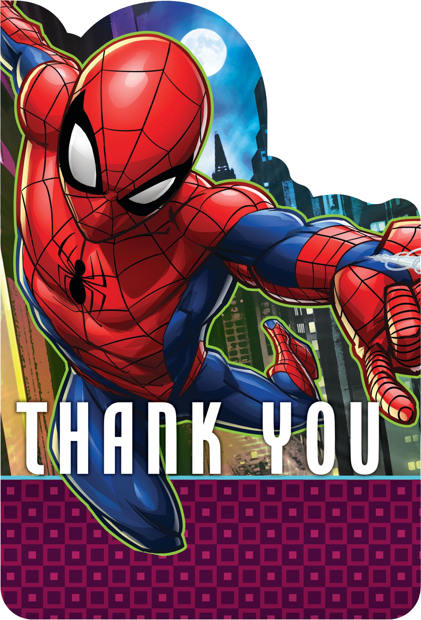 Marvel Spider-Man Webbed Wonder Birthday Party Thank You Notes, 8-pk Front_Flat