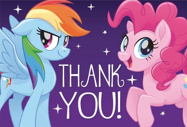My Little Pony Birthday Party Thank You Notes, Purple, 8-pk Front_Flat