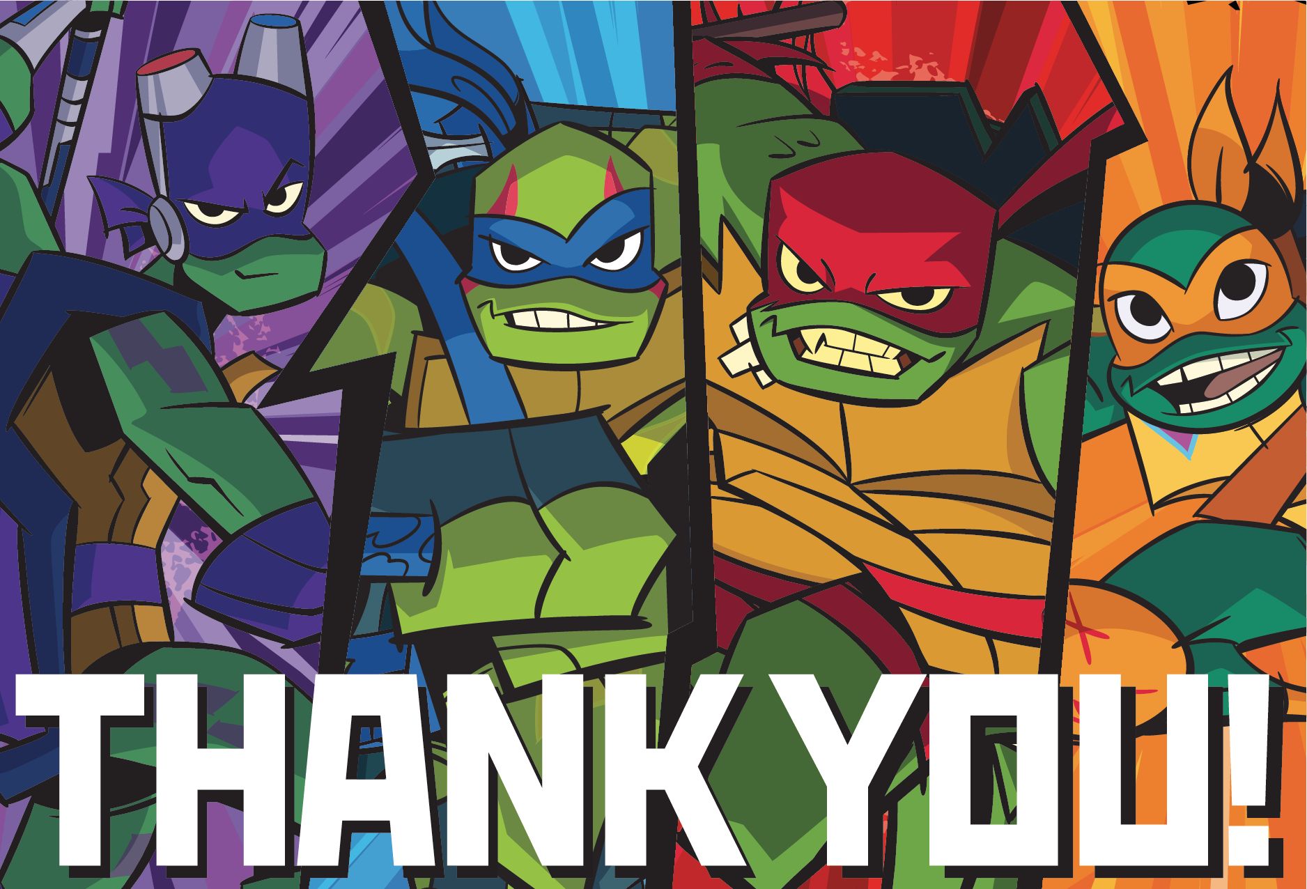 Nickelodeon Rise of the Teenage Mutant Ninja Turtles Birthday Party Thank You Notes, 8-pk Front_Flat