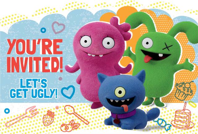 UglyDolls Birthday Party Invitations, 8-pk Front_Flat