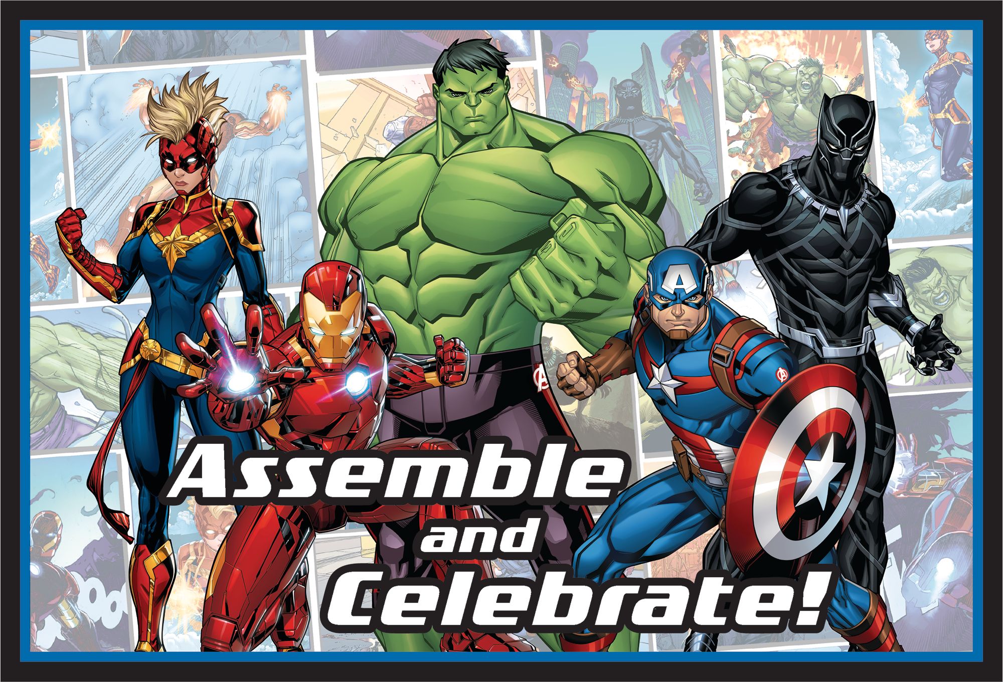 Marvel Powers Unite Birthday Party Invitations, 8-pk Front_Flat