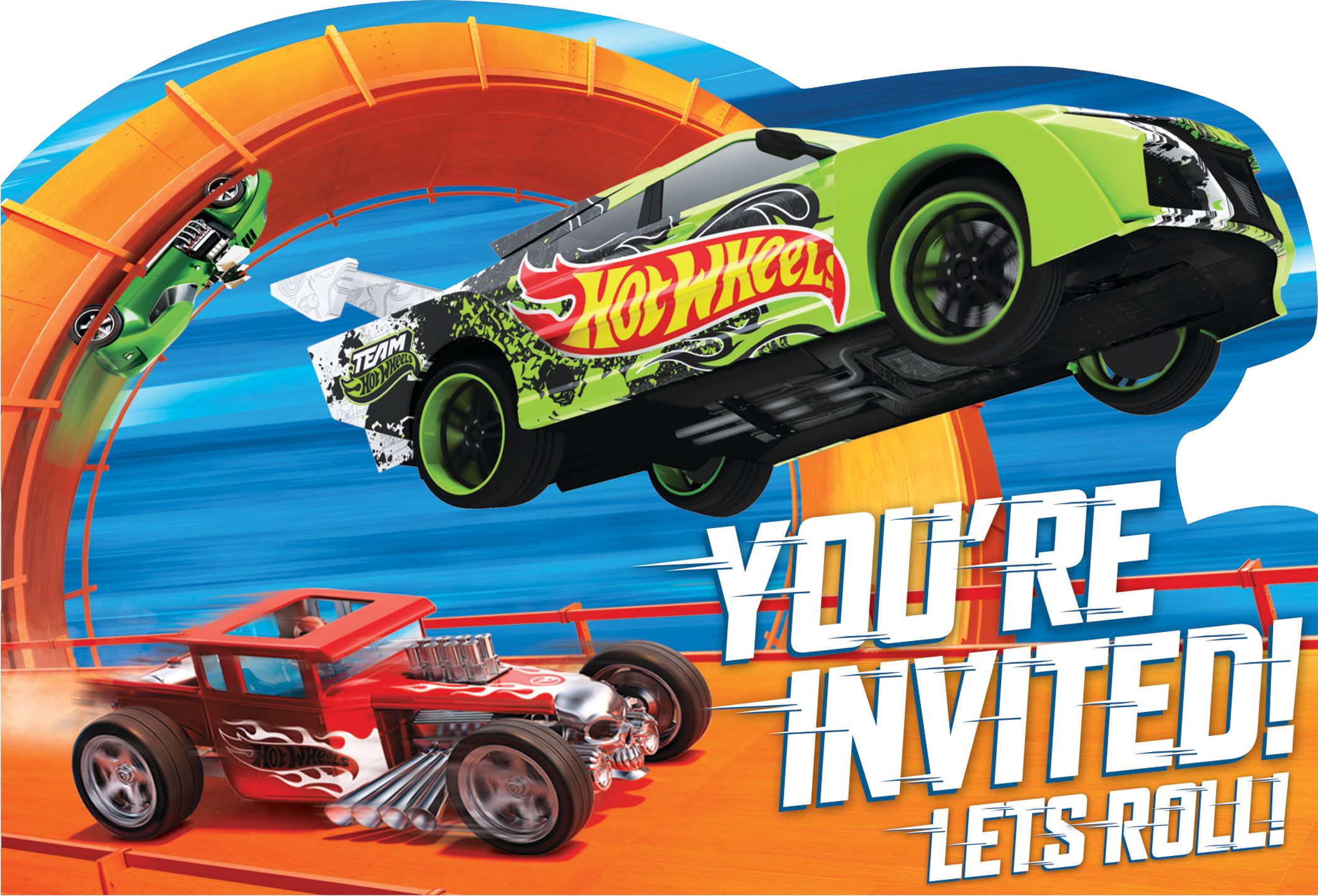 Hot Wheels Birthday Party Invitations, 8-pk Front_Flat