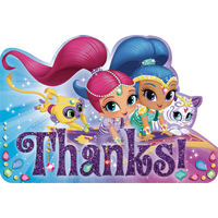 Cartes de remerciement pour fête d'anniversaire Shimmer et Shine, paq. 8