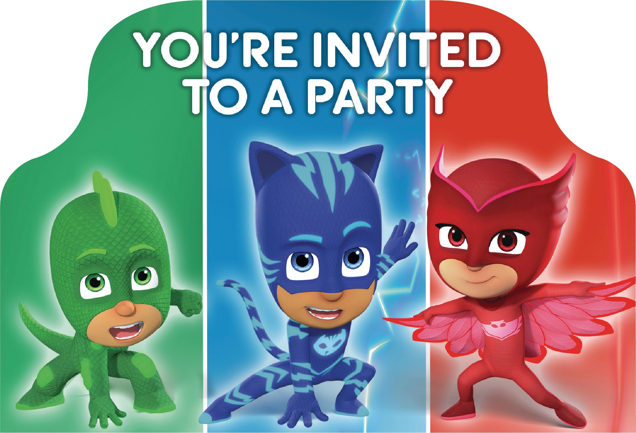 PJ Masks Birthday Party Invitations, 8-pk Front_Flat