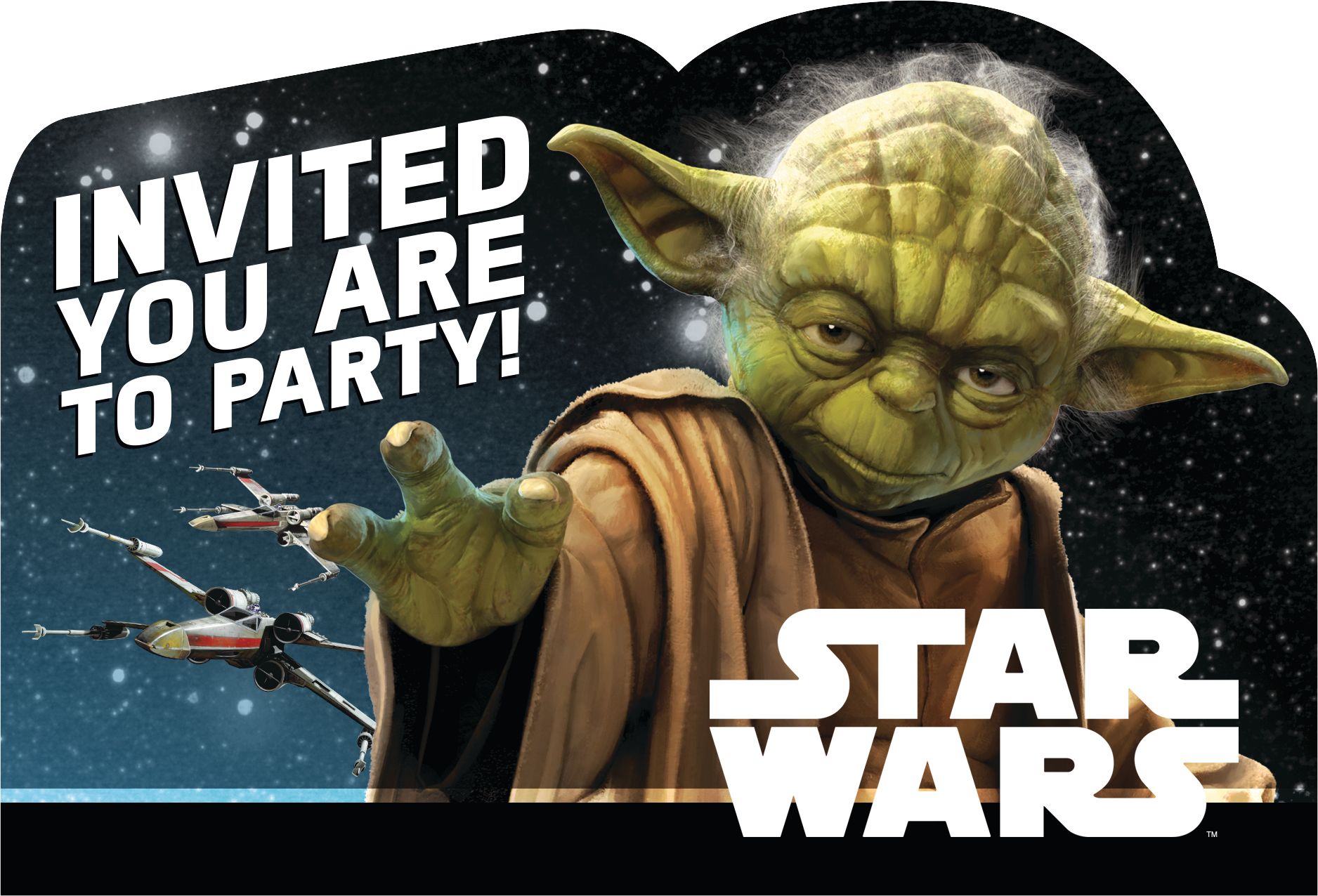 Star Wars Birthday Party Invitations, 8-pk Front_Flat